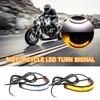 2PCS 12V LED Motorcycle Turn Signal Light & DRL Fork Flasher Amber Flashing Lamp White Strip Blinker Auto Accessories U2A8
