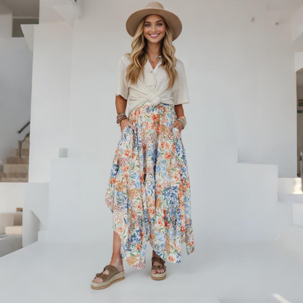 Bohemian Ethnic Print A-line Skirt - Spring/Summer Collection