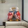 Wooden Bird Sculpture Patriotic Bird Figurine Perfect for July 4th and Memorial Day Table Decoration