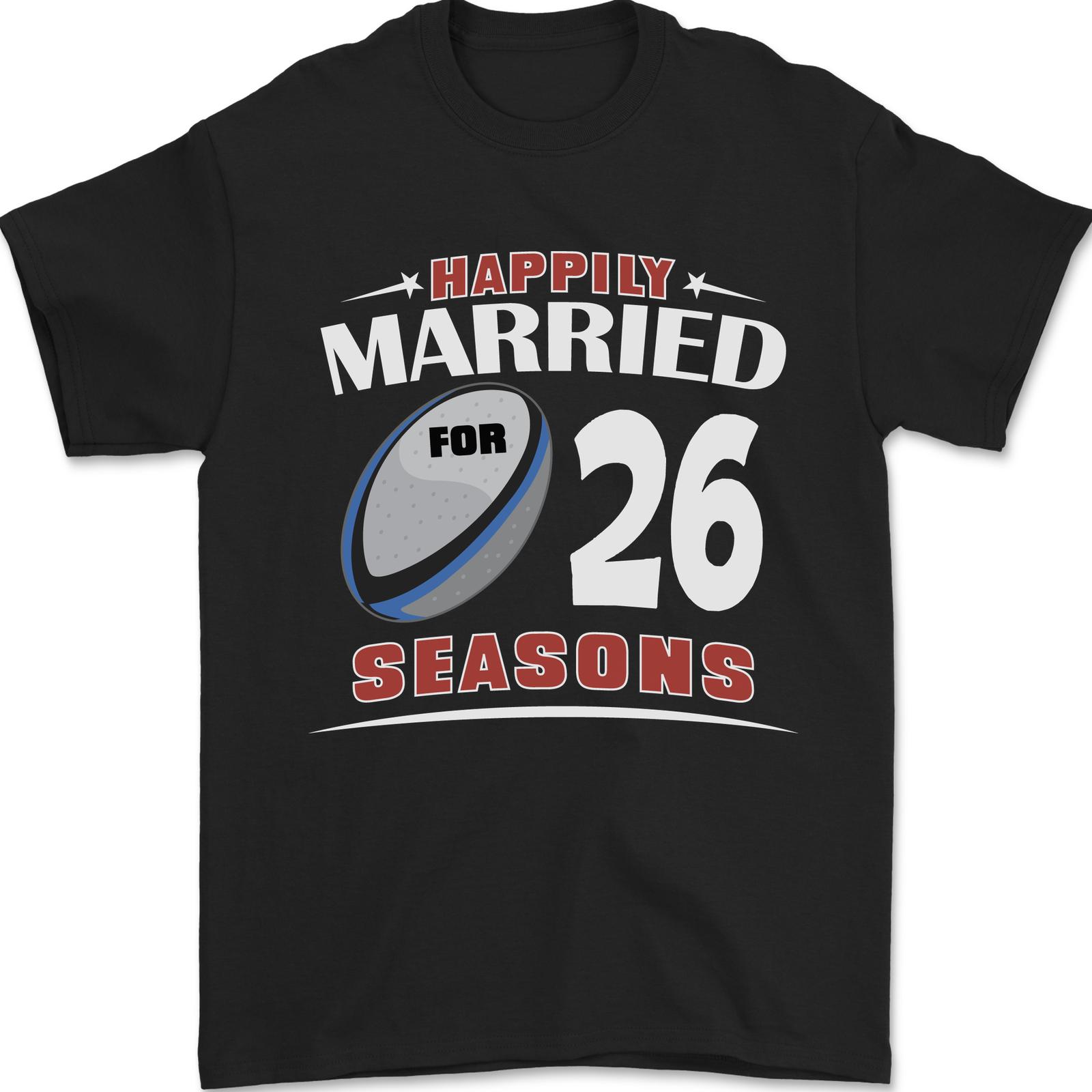 26th Anniversary Wedding 26th Rugby Men s 100% Cotton T-Shirt- XXL