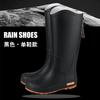 High-top Rain Shoes Women's New Trendy Waterproof Shoes Fashionable Outer Wear Non-slip and Wear-resistant Thickened Rain Boots Rubber Shoes