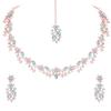 American Diamond AD with Colorful Crystal Necklace Jewellery Set for Women/Girls | Perfect for Weddings, Parties & Festive Occasions