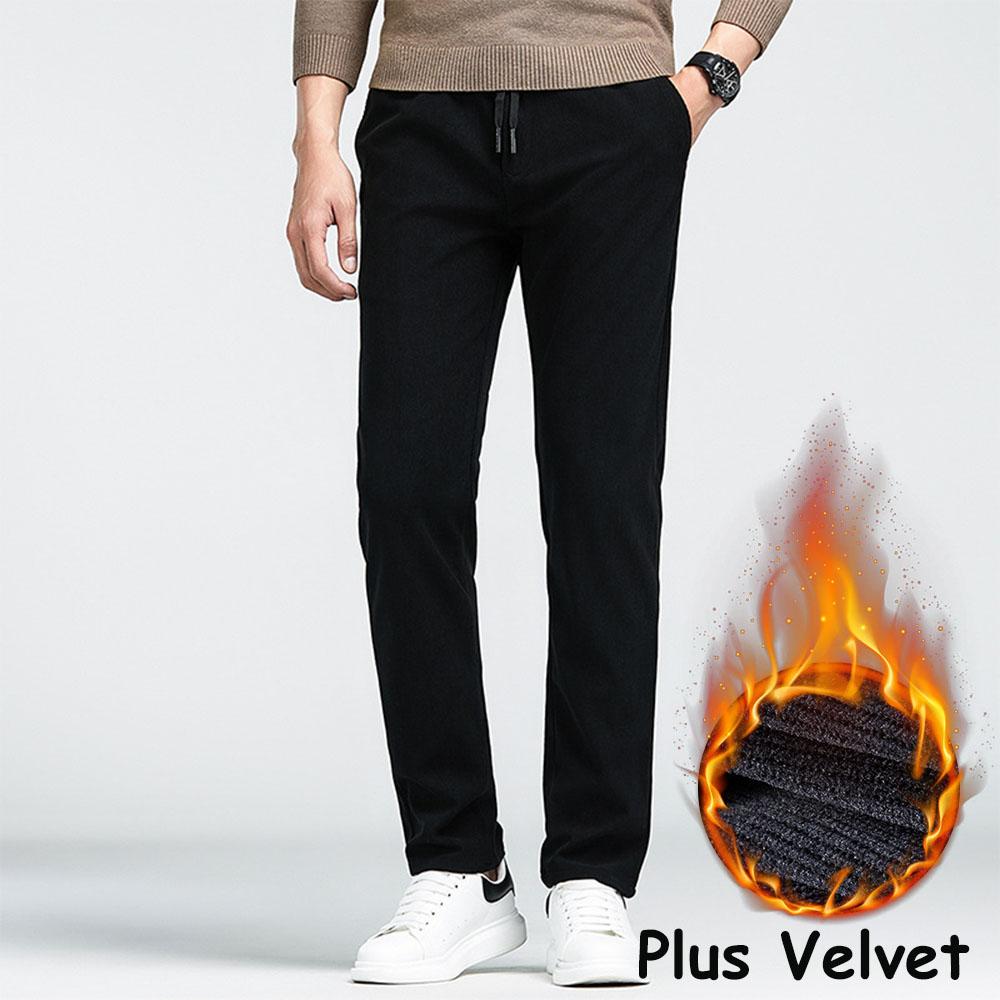 Men's Oversized Formal Plus Velvet Thick Corduroy Casual Fleece Pants Sweatpants Track Pants Drastring Blazer Trousers Suit Panats For Men