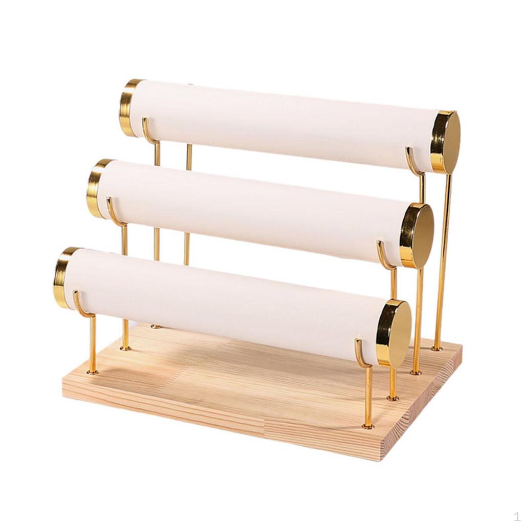3 Tiers Bracelet Holder Jewelry Storage Organizer Stand Watch Display for