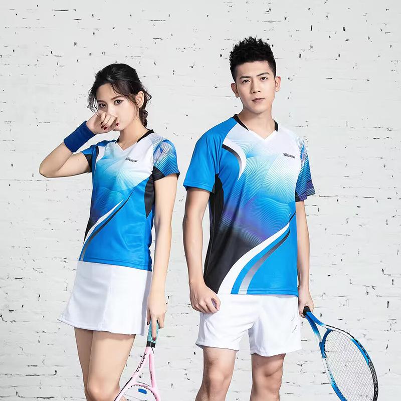 Football Training Clothing Manufacturers Wholesale Summer Running Sports Breathable Quick Drying Game Badminton Clothing Set Men's and Women's Table 