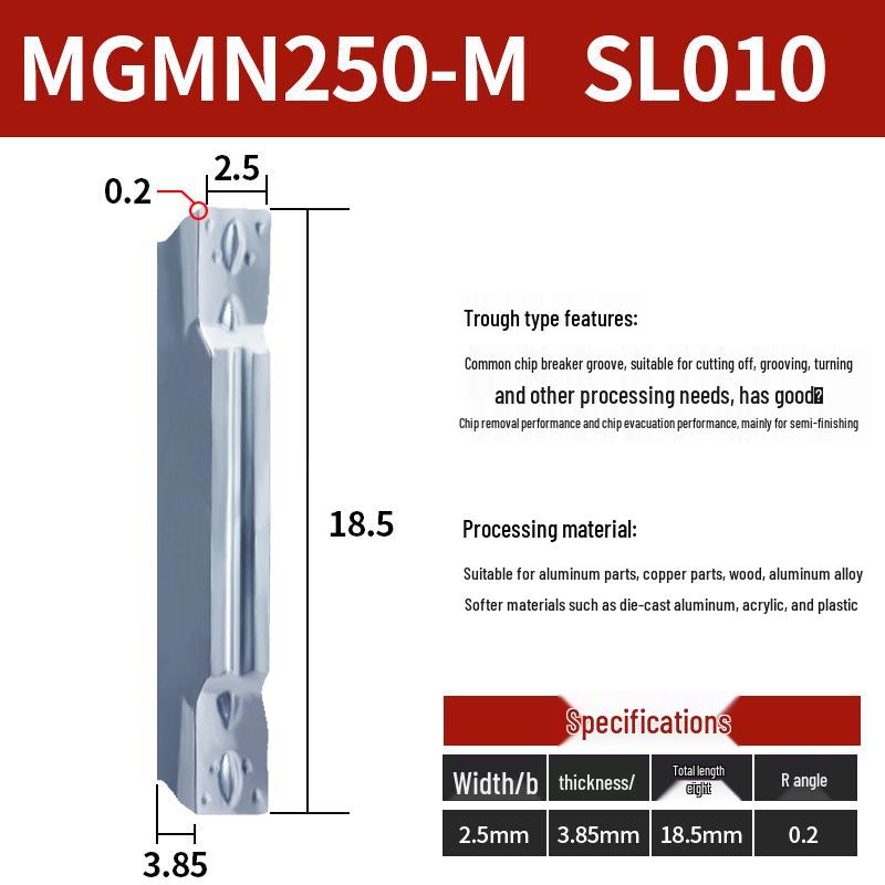 CNC Grooving Blade MGMN300/400-M for Stainless Steel, Ceramic, Aluminum Lathe Parting Tool Inserts