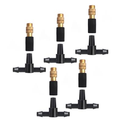 Dreiwege-Zerstäuberdüsen-Set Messing-Nebeldüsen mit Tropfbewässerungsanschluss Einstellbares Tropfbewässerungs-Vernebler-Set für Garten Terrasse Gewächshaus