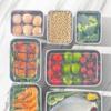 Stainless Steel Food Containers Rectangle Food Storage Box Set of 4 Leak Proof Clear Plastic Lid Airtight Meat Storage Container