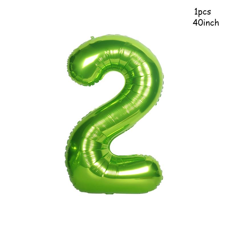 32/40inch Dark Green number balloons Foil Balloon Jungle Safari Birthday Balloon Party Baloon 0 1 2 3 4 5 6 7 8 9 globos Balls