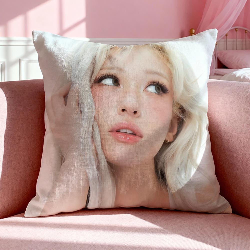 Kpop Style S-Somi Cushion Cover Breathable Linen Pillowcase Summer Odorless Eco-Friendly Invisible Zipper Washable