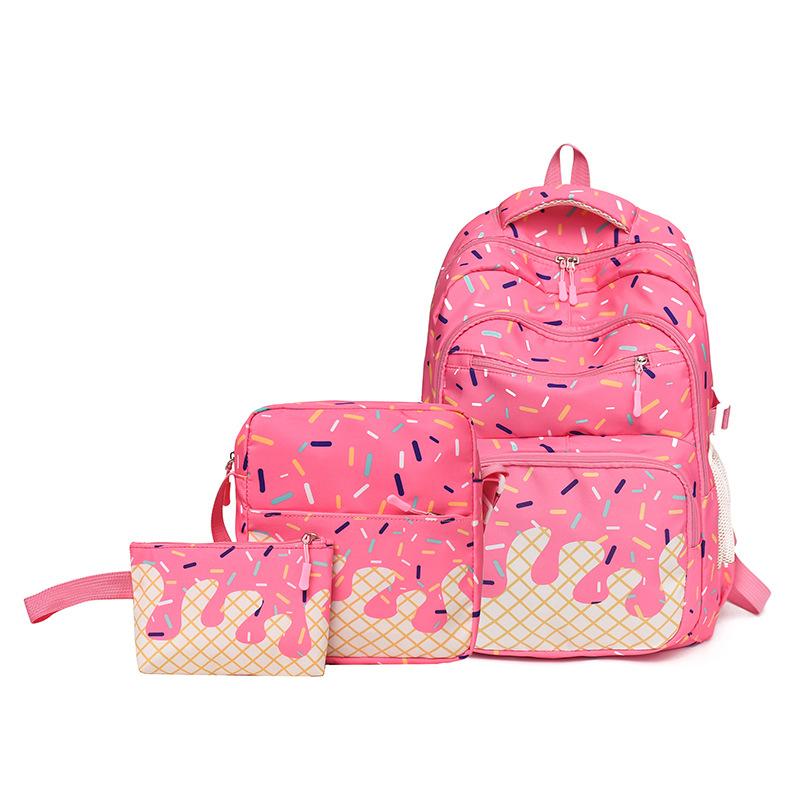 Women large-capacity three-piece backpack girl college students school bag