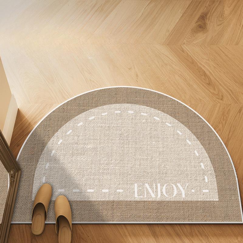 Semicircle Simple Printing Bathroom Thickening Mat Bath Non-slip Carpets In Wash Basin Bathtub Side Floor Rug Shower Room Doormat Memory Foam 3D Pad