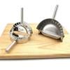 Durale with Handle Stainless Steel Dumpling Maker Manual Hand Press Dumpling Mold Silver Jiaozi Maker Ravioli