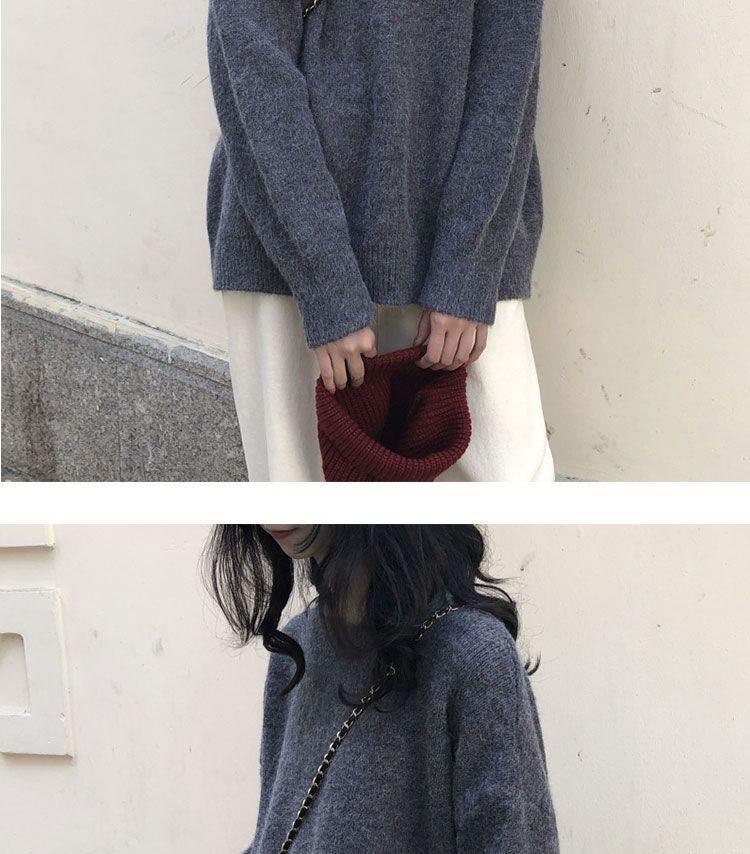 Women's Japanese-Inspired Retro Loose Knit Sweater - Spring/Summer Round Neck, Versatile & Slimming
