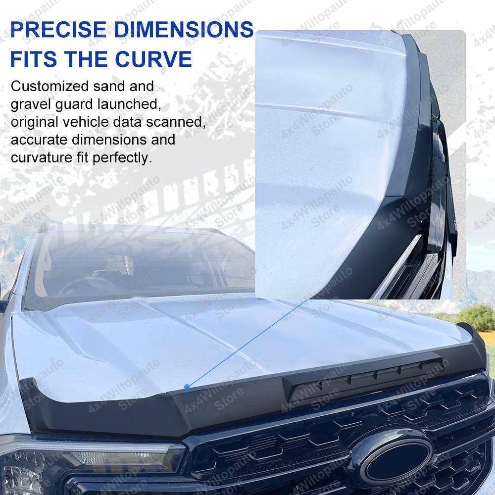 Bonnet Guard Bug Shield Hood For Ford Ranger T9 2025 2025 XLT XLS XL Raptor Wildtrak Bug Deflector Car Exterior Accessories
