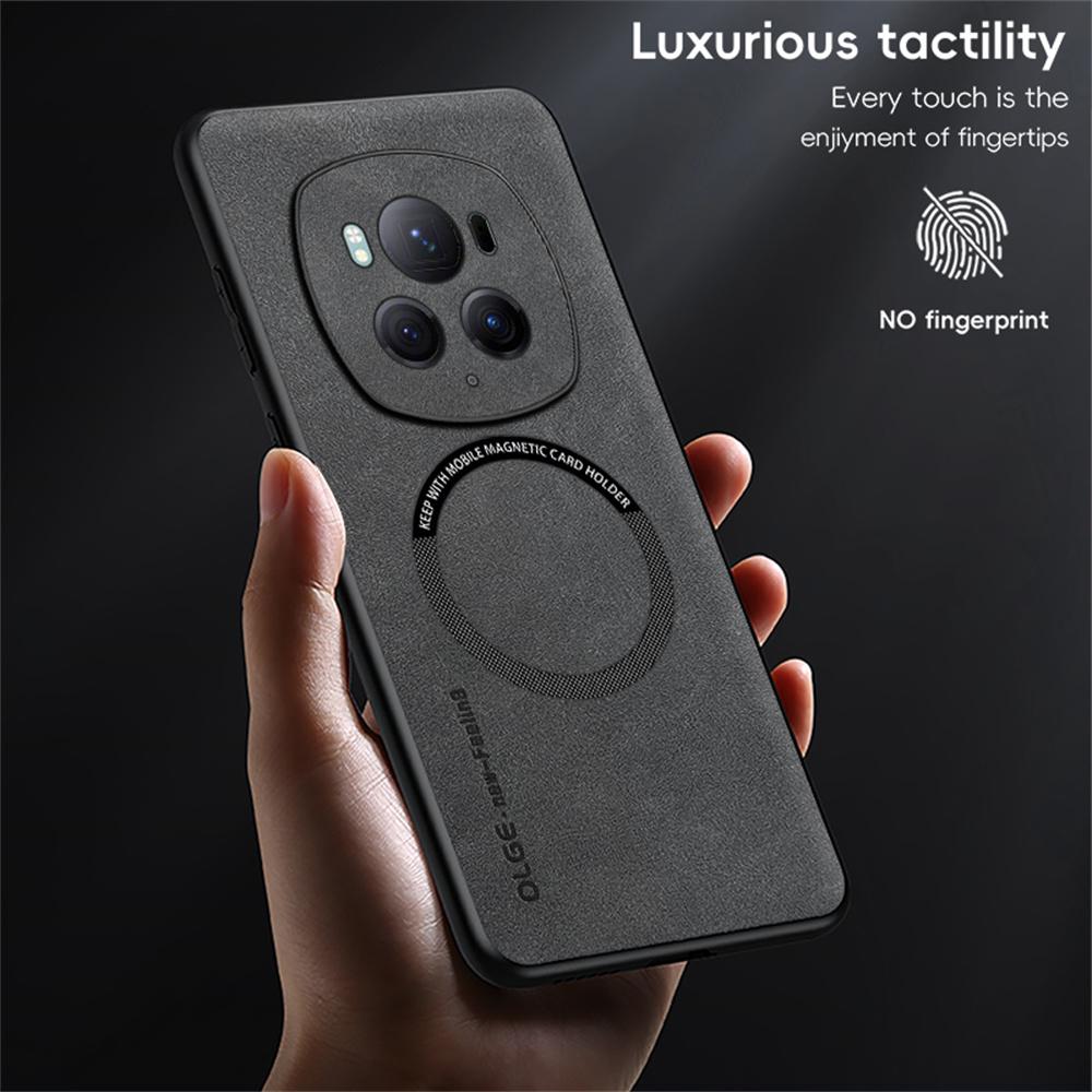 WANLONFENG YBP Series For Honor Magic6 Pro 5G Magnetic Case with Tempered Glass Film PU Leather+TPU Phone Cover Precise Cutouts