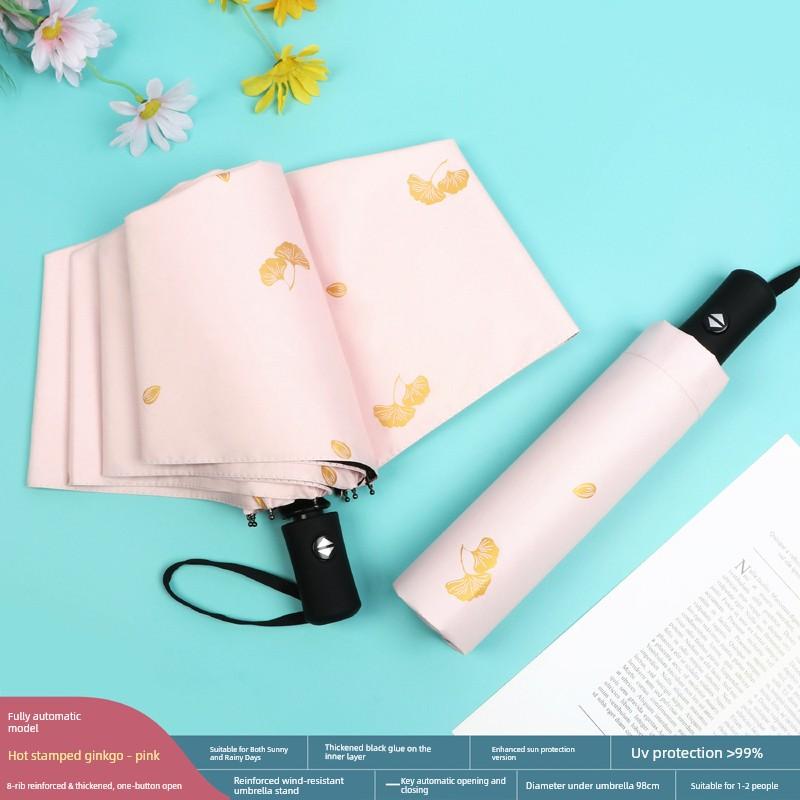 Dual-Purpose Umbrella for Girls, Foldable, Stylish, Compact, Portable, Automatic Sunshade, Sun Protection, Uv Protection, Sun Umbrella
