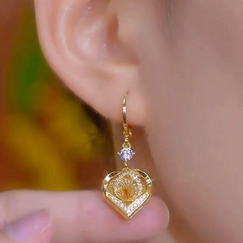 

French Retro Heart Earrings: Chic & Sophisticated Women s Fashion AC-9209353