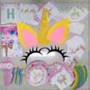 WEIGAO Unicorn Party Accessories Rainbow Unicorn Balloons Latex Balloon Girl Birthday Party Decor Unicorn Headband Cake Toppers