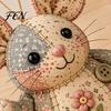 Proyecto de Costura con Tela Floral Patchwork Ratón Kit DIY, Set de Manualidades Hecho a Mano con Tela, Relleno y Botones Lindos de Decoración de Peluche, Adorno Relleno