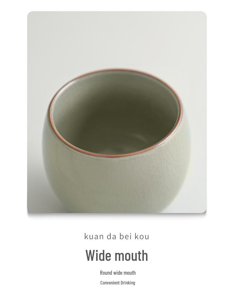 High-grade Ru Ware Personalized Ceramic Tea Cup with Hundred Family Surnames
