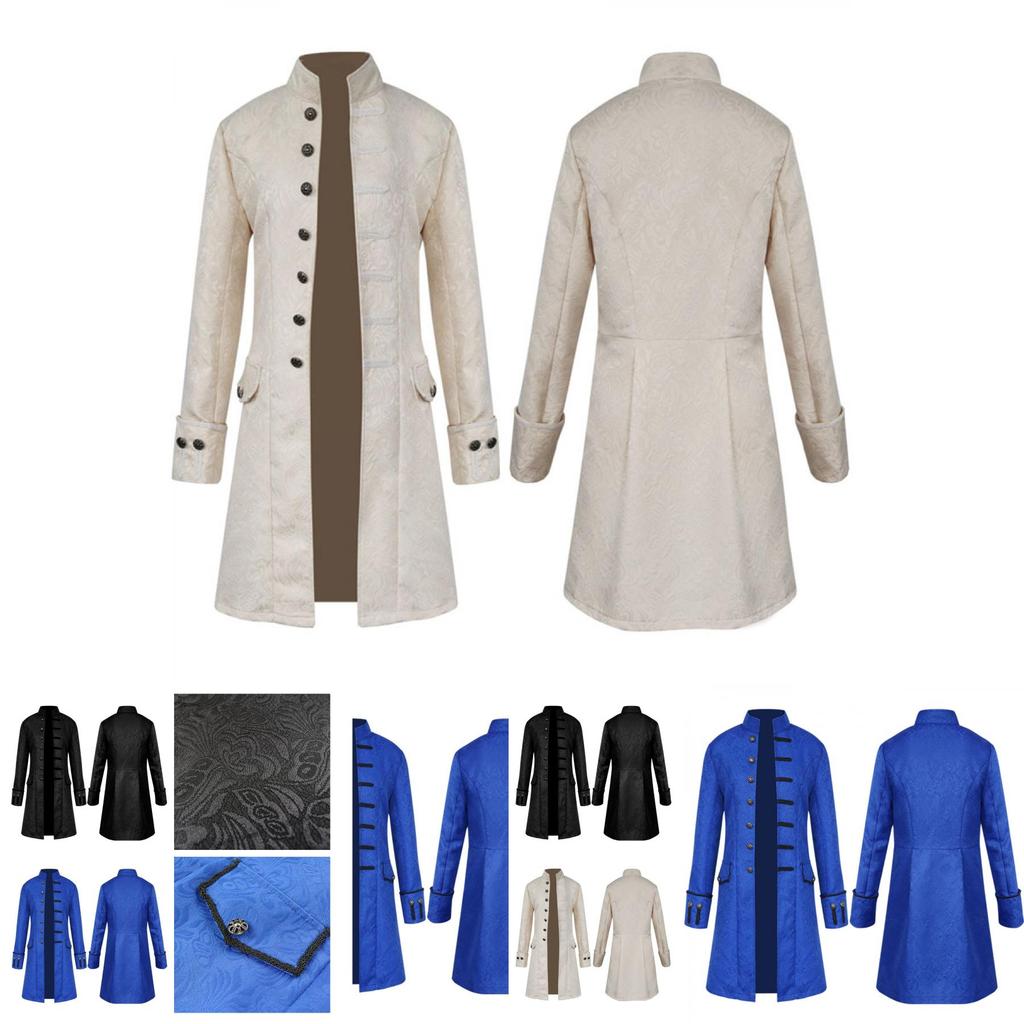 Retro Gothic Victorian Uniform Tailcoat Jacket For Men