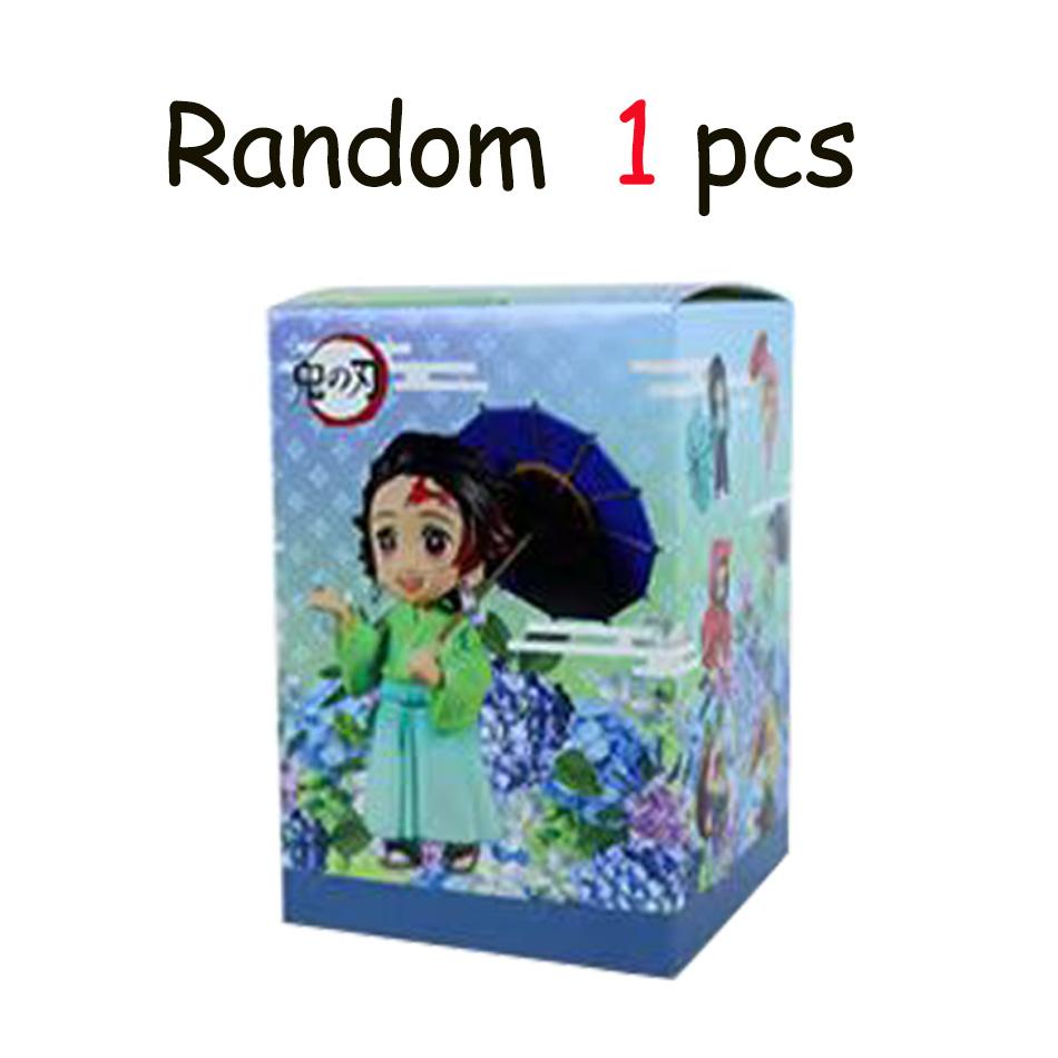 12pcs Anime Demon Slayer Tanjiro Kamado Nezuko Christmas Halloween PVC blind box cartoon figure model ornament child gift Random Mystery Trendy