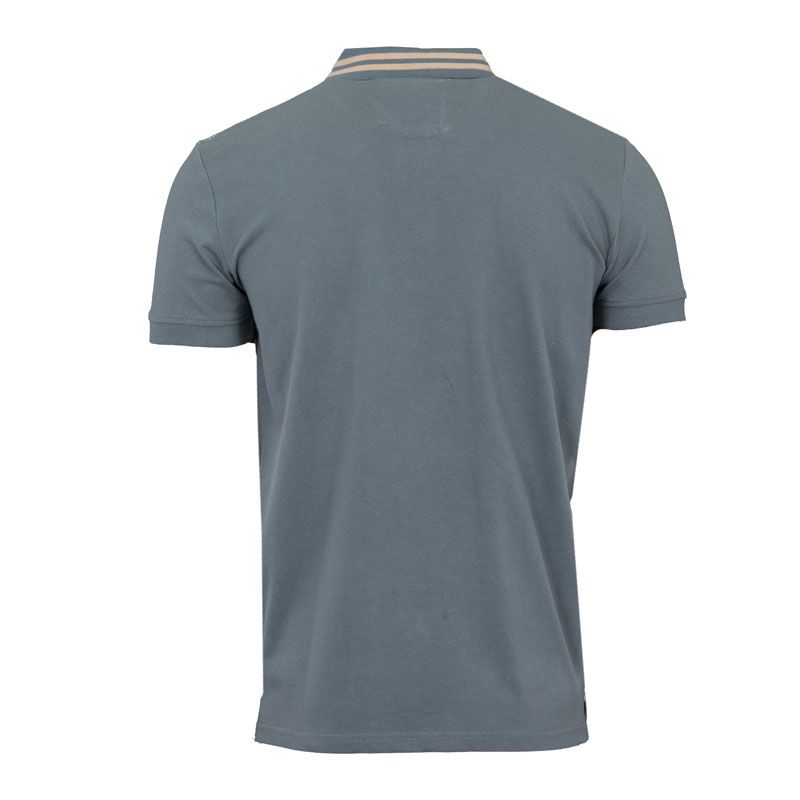 Men's Short-sleeved Polo Shirt with Logo and Piping BILL TORNADE