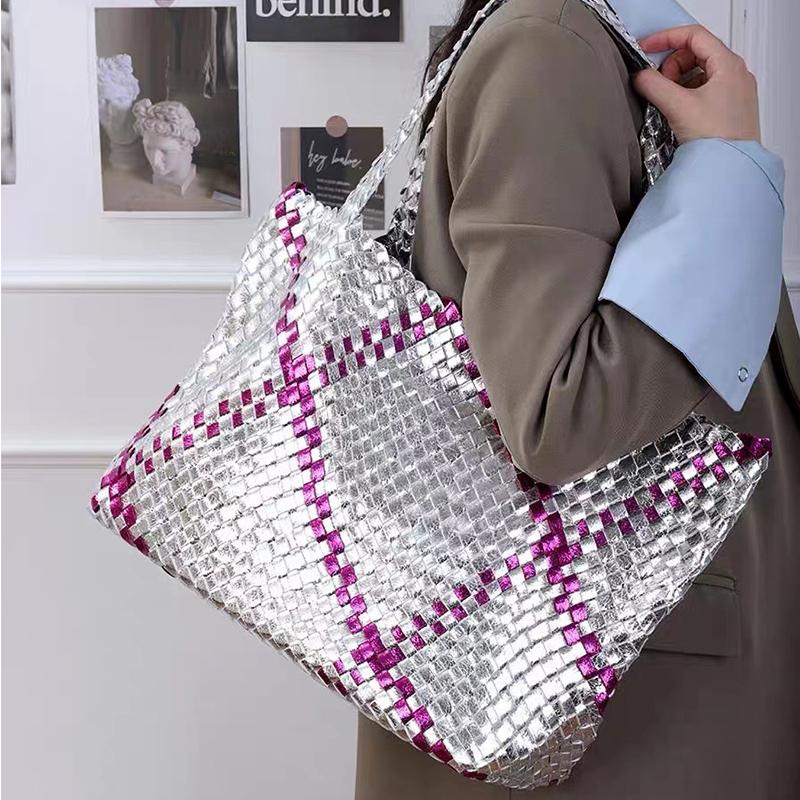 

Высококачественная большая вместительная сумка из тканой ткани ручной работы, новая уникальная сумка-ведро через плечо для матери и ребенка, модная