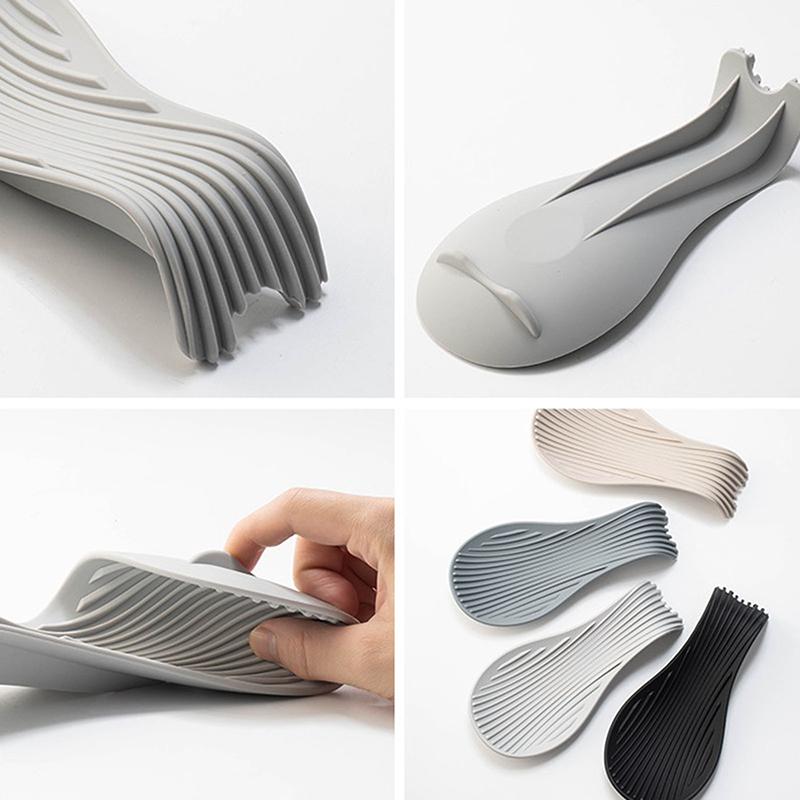 1 Pièce Support de Cuillère en Silicone Repose-Cuillère de Cuisine Ustensile Résistant à la Chaleur Étagères de Rangement Outils de Cuisine Accessoires de Cuisine