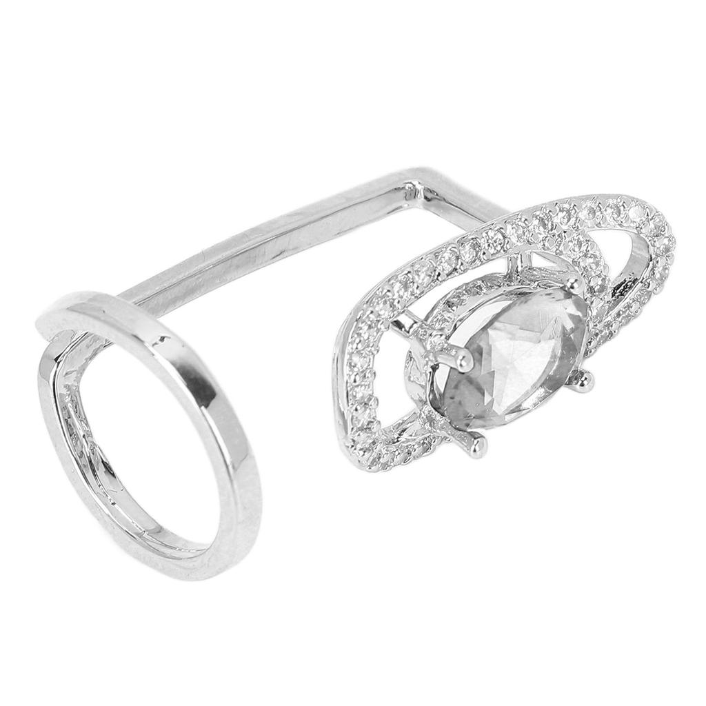 Fingernail Ring Rhinestones Shiny Delicate Finger Nail Cover Ring Jewelry Gift for Dancing Party