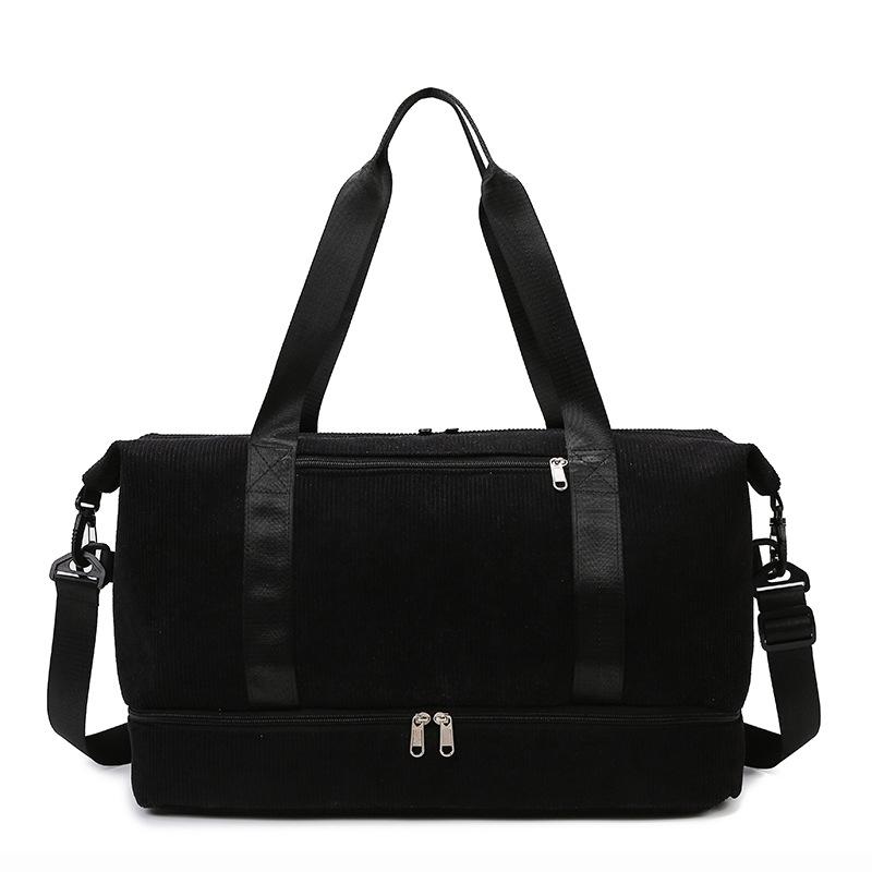 

New with shoe compartment sports fitness bag large capacity luggage dry and wet separation handbag boarding travel bag чорний