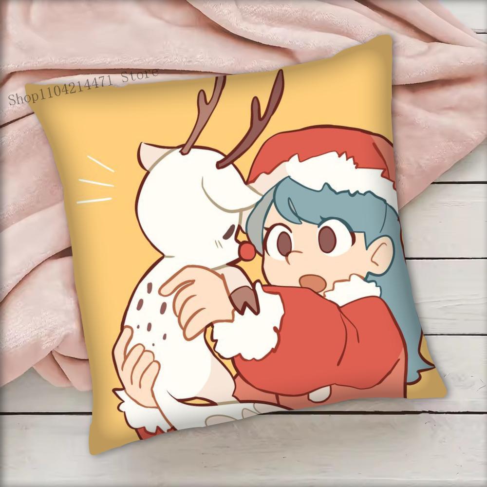 1pc H-Hilda Cartoon Girl Pillow Case Square Bedroom Sofa Leisure Comfort Cushion Car Living Room Home Decoration