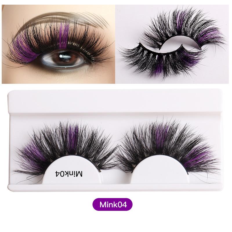8D Colored Mink Hair False Eyelashes Natural Docile Thick Eyelashes
