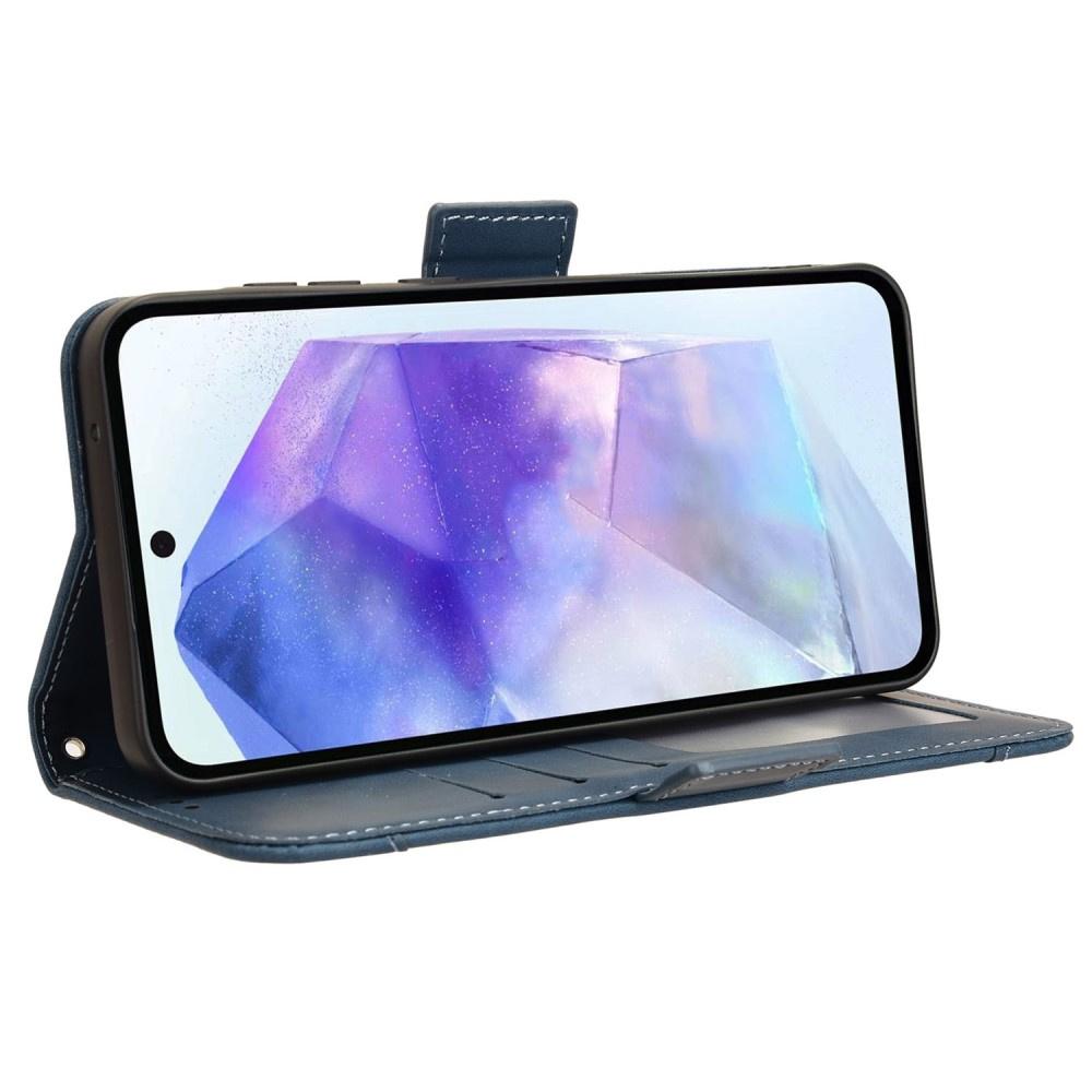 Flip Case for Samsung Galaxy A55 5G, Card Slot, Blue