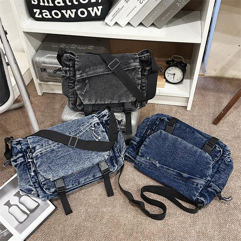 Vintage Denim Bag Women's Crossbody Bag Large Capacity Shoulder Bag
