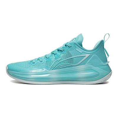 Li Ning Liren 3 V2 Jade Sea Rutschfest, Abriebfest, Leicht, Mittelhohe Basketballschuhe Herren Aqua Grün ABAT057-1