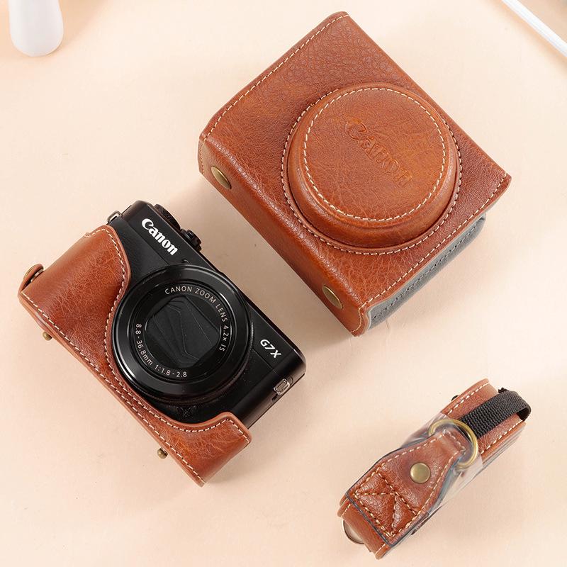 Canon G7X/G9X/SX720/SX730/SX740 lærkameraveske - beskyttende fotografideksel