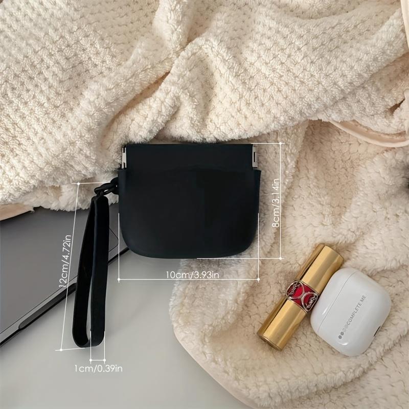 

Shrapnel Automatic Closure Storage Bag with Bracelet Combination, Foldable/Traceless/High Quality Design, Suitable for Beauty Makeup/Lipstick/Lip Balm чёрный