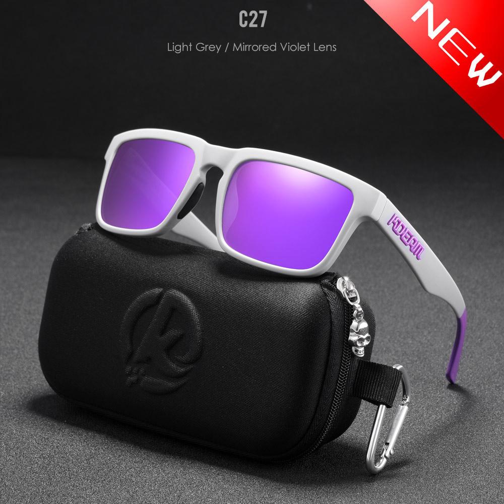 New KDEAM Brand High Quality Men Square Sunglasses Colors Sports Polarized Sun Glasses Reflective Coating Mirrored Lens