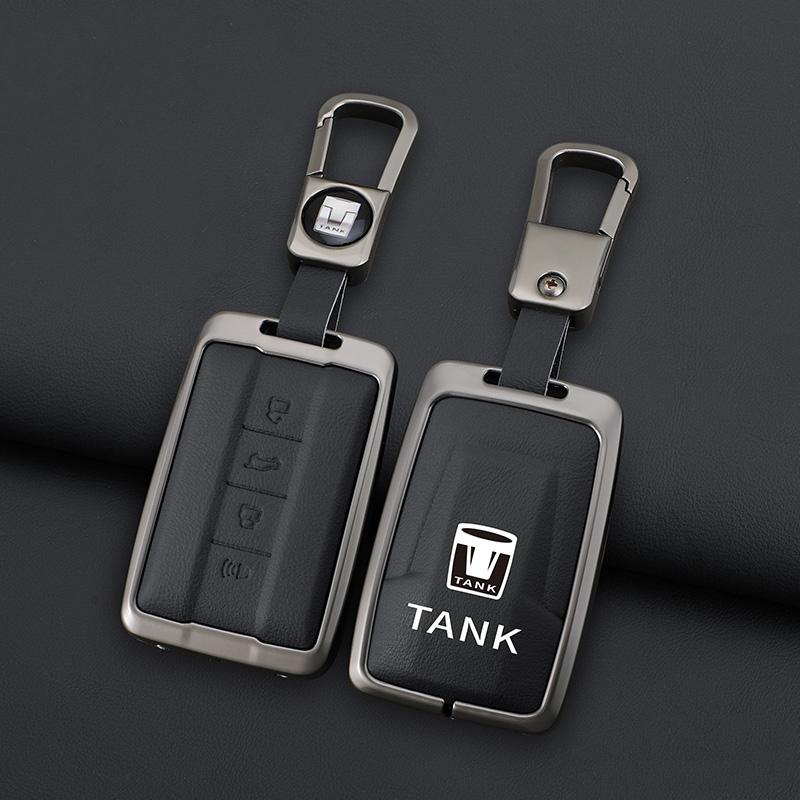 Zinc Alloy Leather Car Key Case For Great Wall Wy Tank 300 500 Tank300 Tank500 Key Case Car Key Key Case Protective Case