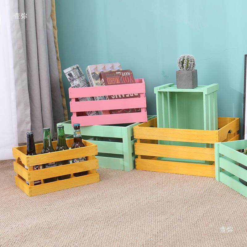 Vintage Solid Wood Decorative Storage Box - Large, Small, or Fruit Prop Frame