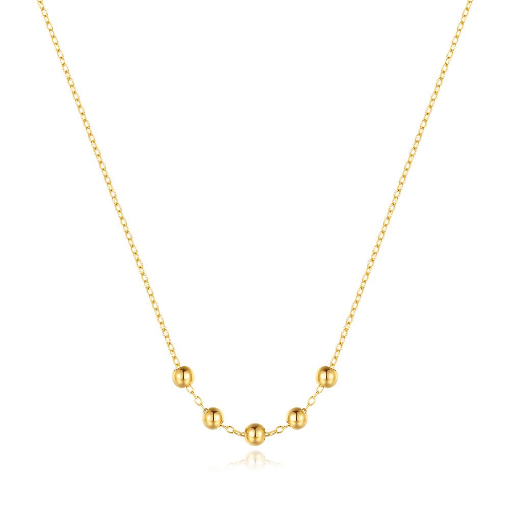 S925 Sterling Silver Niche Design High-End Sliding Silver Bead Necklace Women'S Versatile Temperament Collarbone Chain Jewelry