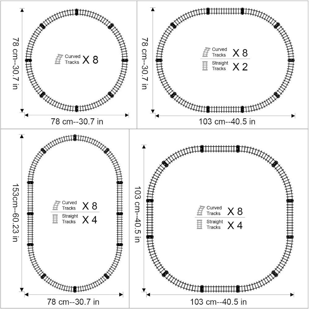 5cm wide Rail Track Expansion Pack for Railway King Classical City Train Flexible Track Straight Curved Rails Building Block Toy