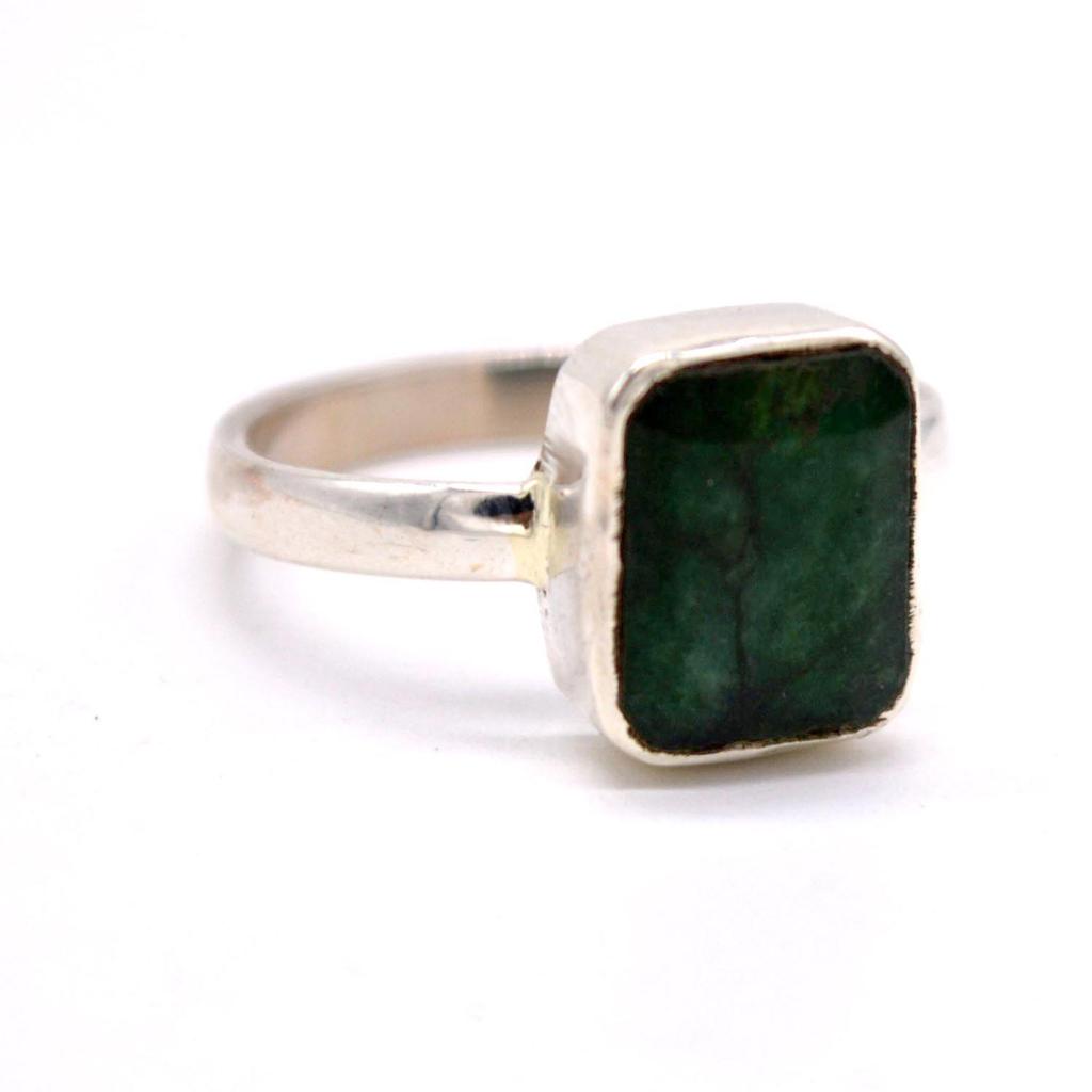 Emerald Gemstone 925 Sterling Silver Handmade Women Ring Jewelry