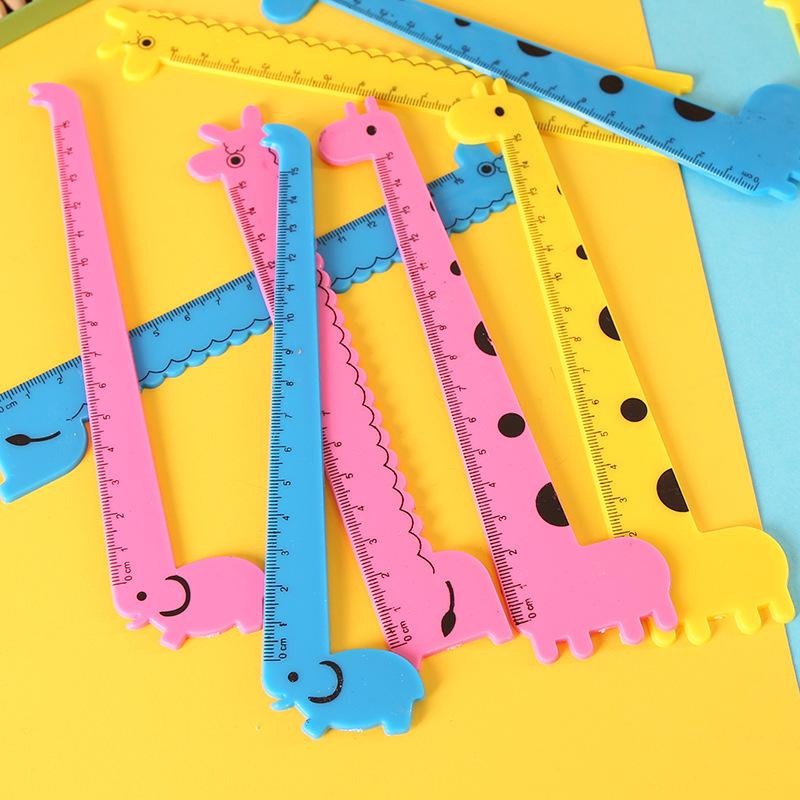 15cm Cute Giraffe Cartoon Ruler - Children's Plastic Learning Ruler