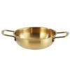 Korean Seafood Hot Pot: Stainless Steel Gold Soup Pot for Gas or Induction Stoves, Ideal for Noodles, Ramen, and Army Stew.