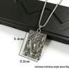 Collana Pendente Retro Guan Gong Wu Caishen - Intaglio Drago e Qilin in Stile Nazionale di Alta Gamma