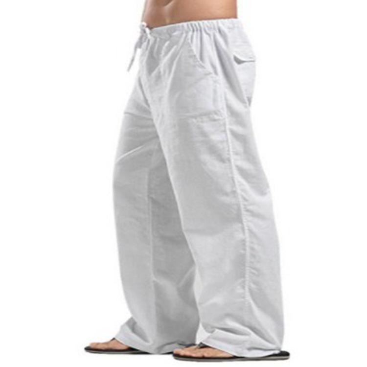 Pantalones Casuales de Lino y Algodón para Hombre Europeos y Americanos 2021 para Primavera y Otoño