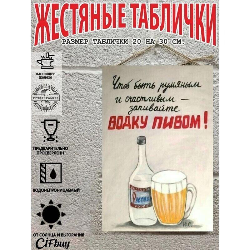 Vintage Metal Beer Sign 20x30cm Wall Decor for Bar Cafe Home